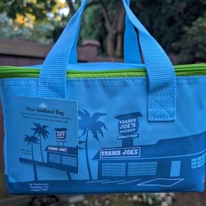 NEW Trader Joe's Mini Insulated Bag in BLUE